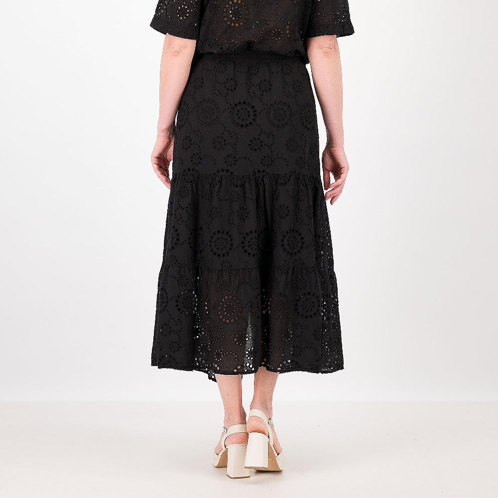 QVC PALAZZO MODA Gonna Lunga Pizzo Sangallo 100% Cotone Made In Italy