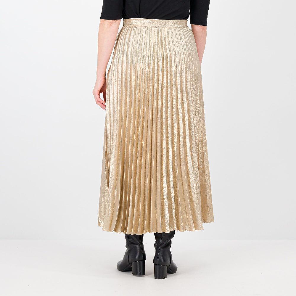 QVC PALAZZO MODA Gonna Plissettata In Raso Laminato