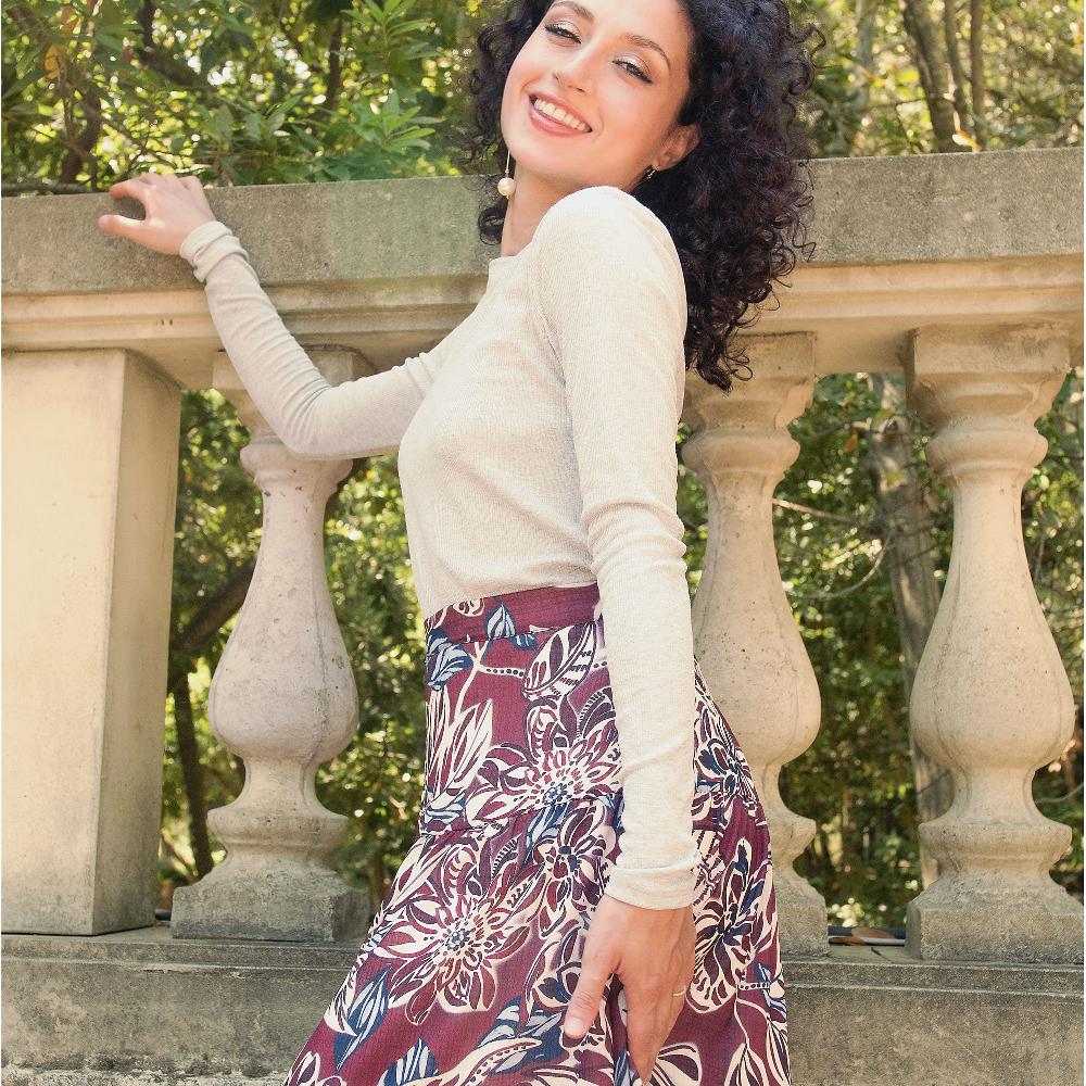 QVC PALAZZO MODA Maglia A Costina Girocollo In Tessuto Viscosa Con Lamè