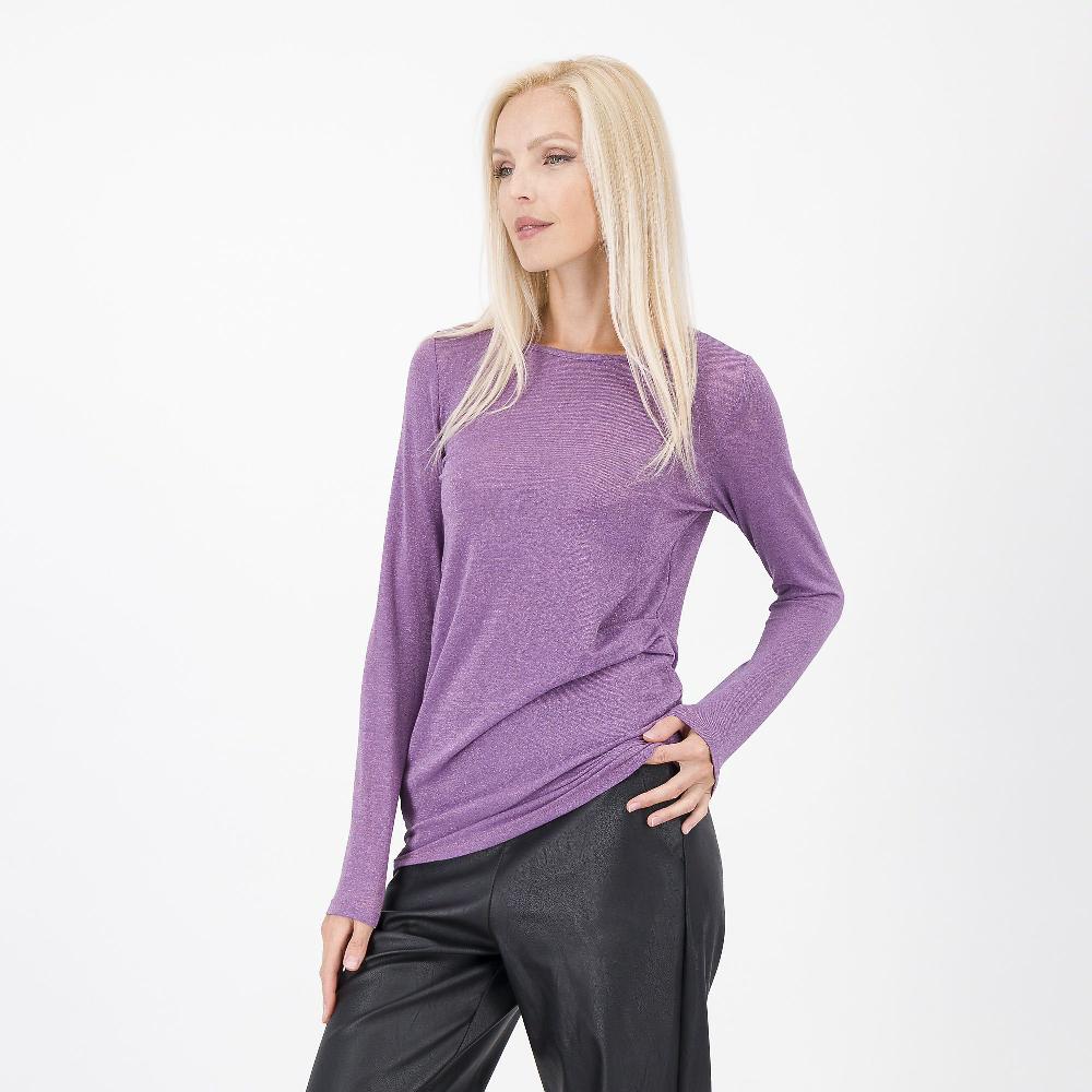 QVC PALAZZO MODA Maglia in tessuto lamé con drappeggio