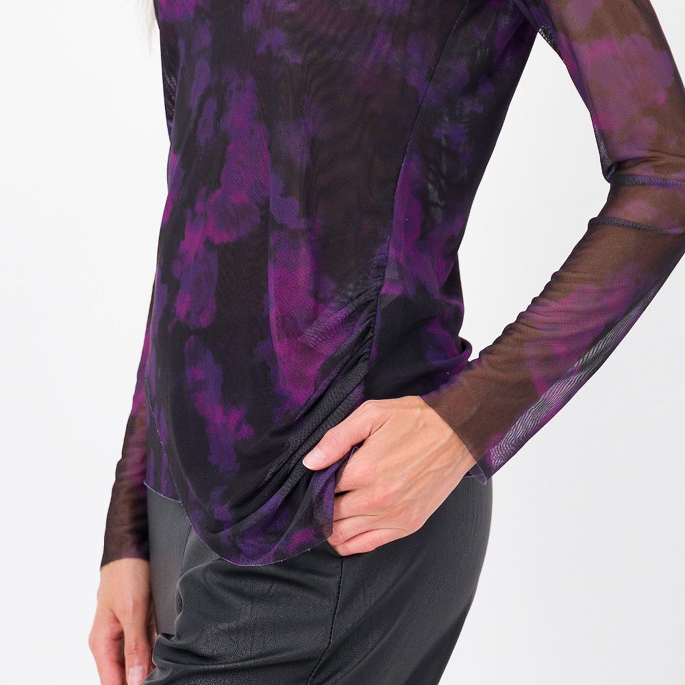 QVC PALAZZO MODA Maglia In Tulle Fantasia Maniche Lunghe
