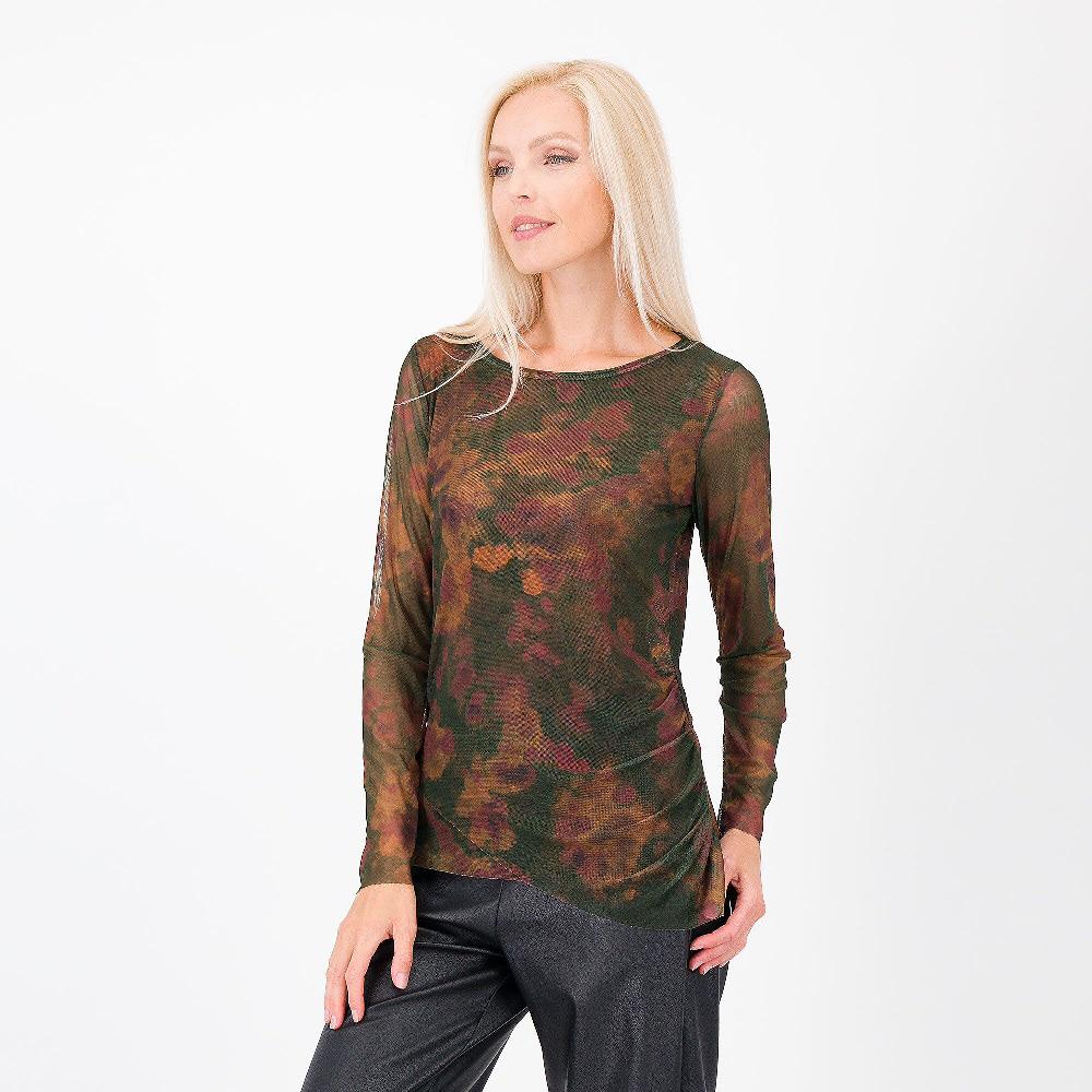 QVC PALAZZO MODA Maglia in tulle fantasia maniche lunghe