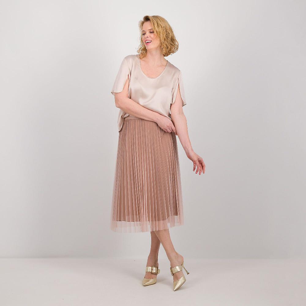 QVC PALAZZO MODA Magliai In Raso Di Viscosa Con Maniche Corte A Farfalla