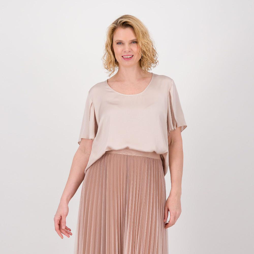 QVC PALAZZO MODA Magliai in raso di viscosa con maniche corte a farfalla