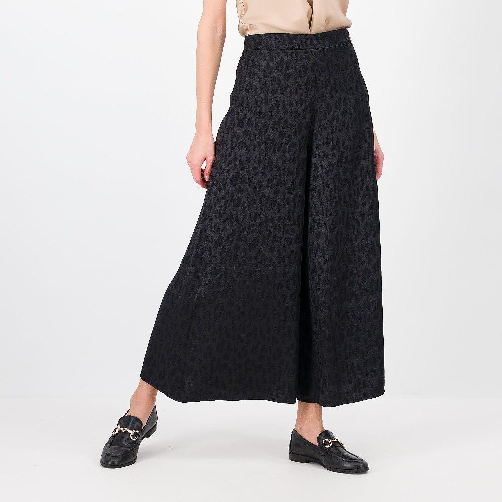 QVC PALAZZO MODA Pantagonna lunga in raso di viscosa fantasia leopardata
