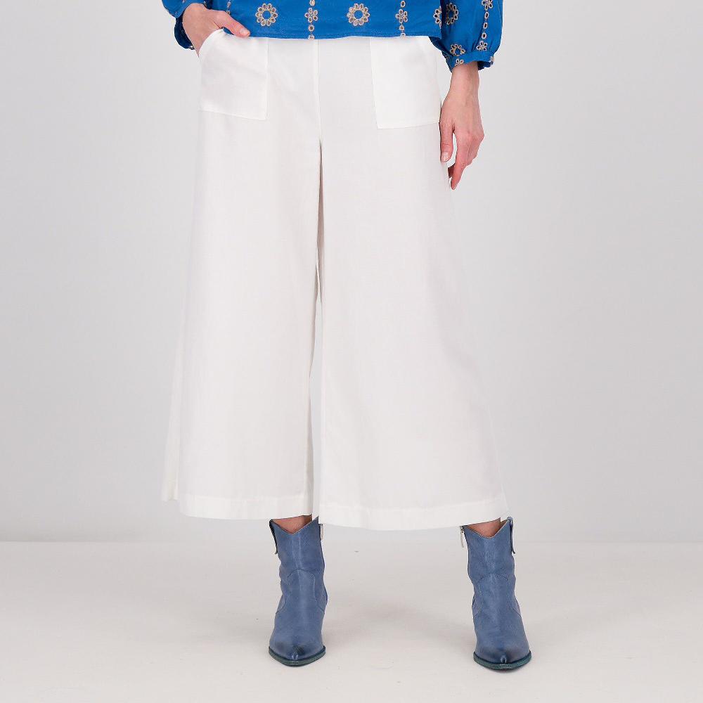 QVC PALAZZO MODA Pantaloni ampi cropped in viscosa e lino
