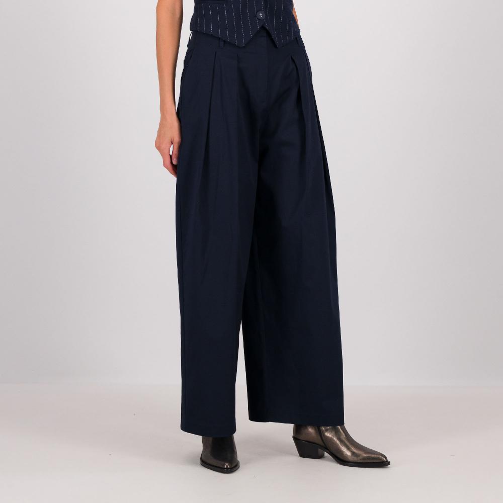 QVC Palazzo Moda Pantaloni Ampi In Cotone Stretch Con Pinces