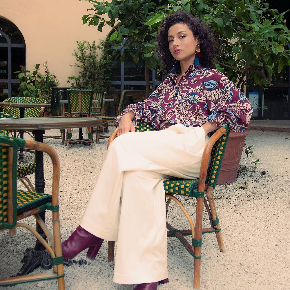 QVC Palazzo Moda Pantaloni Ampi In Cotone Stretch Con Pinces