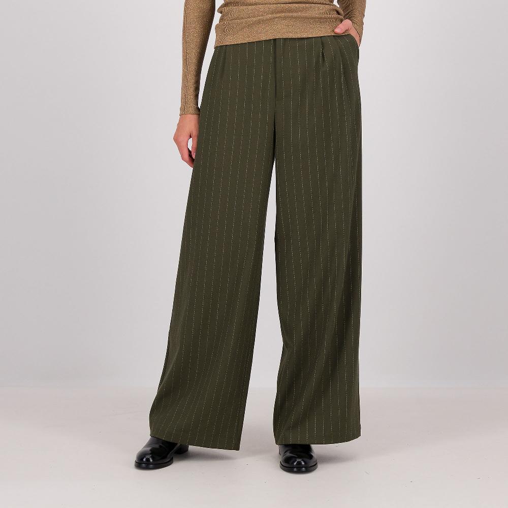 QVC PALAZZO MODA Pantaloni ampi in flanella gessata misto viscosa