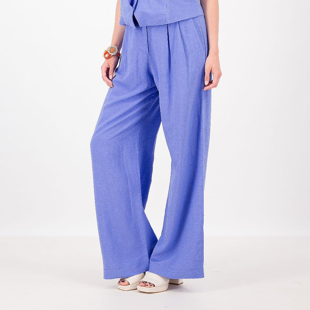 QVC PALAZZO MODA Pantaloni palazzo Viscosa e lino Bottone madreperla Made in Italy