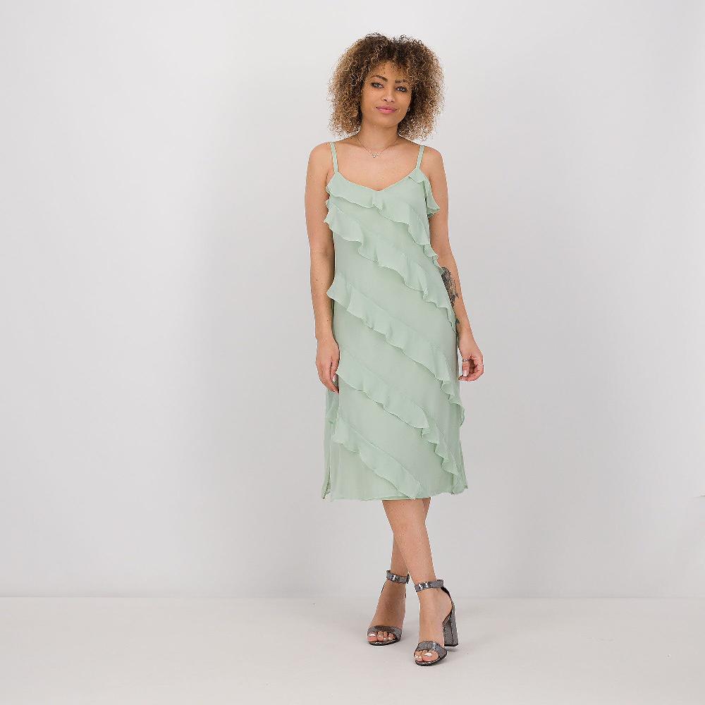 QVC PARKER & ROWE Abito lungo a sottoveste in chiffon foderato