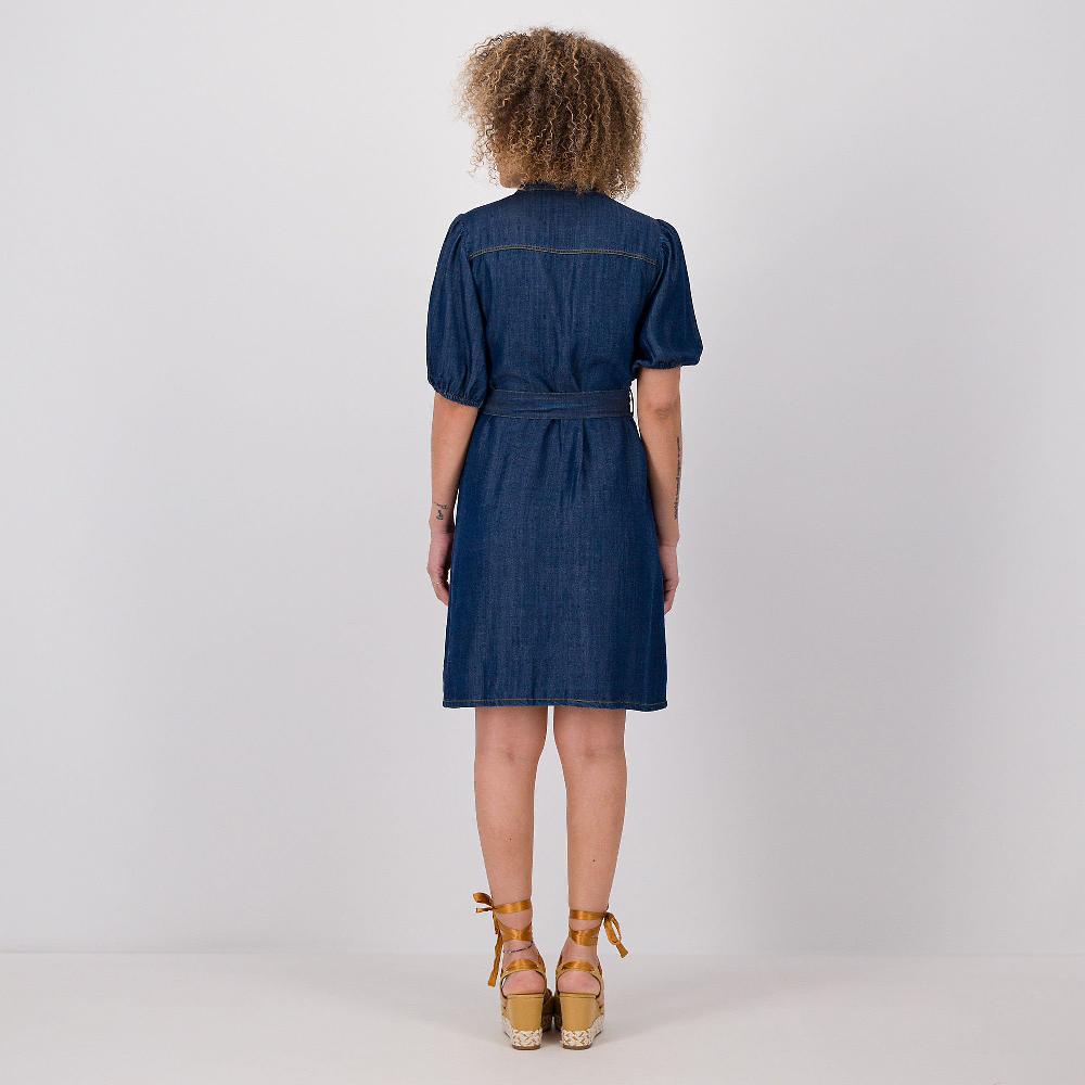 QVC PARKER & ROWE Abito Midi Chemisier In Denim Con Manica Corta E Cintura