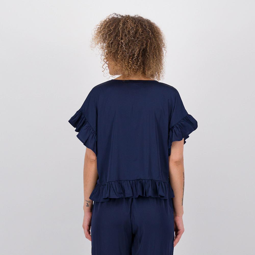 QVC PARKER & ROWE Blusa In Raso Satin Con Maniche Volant