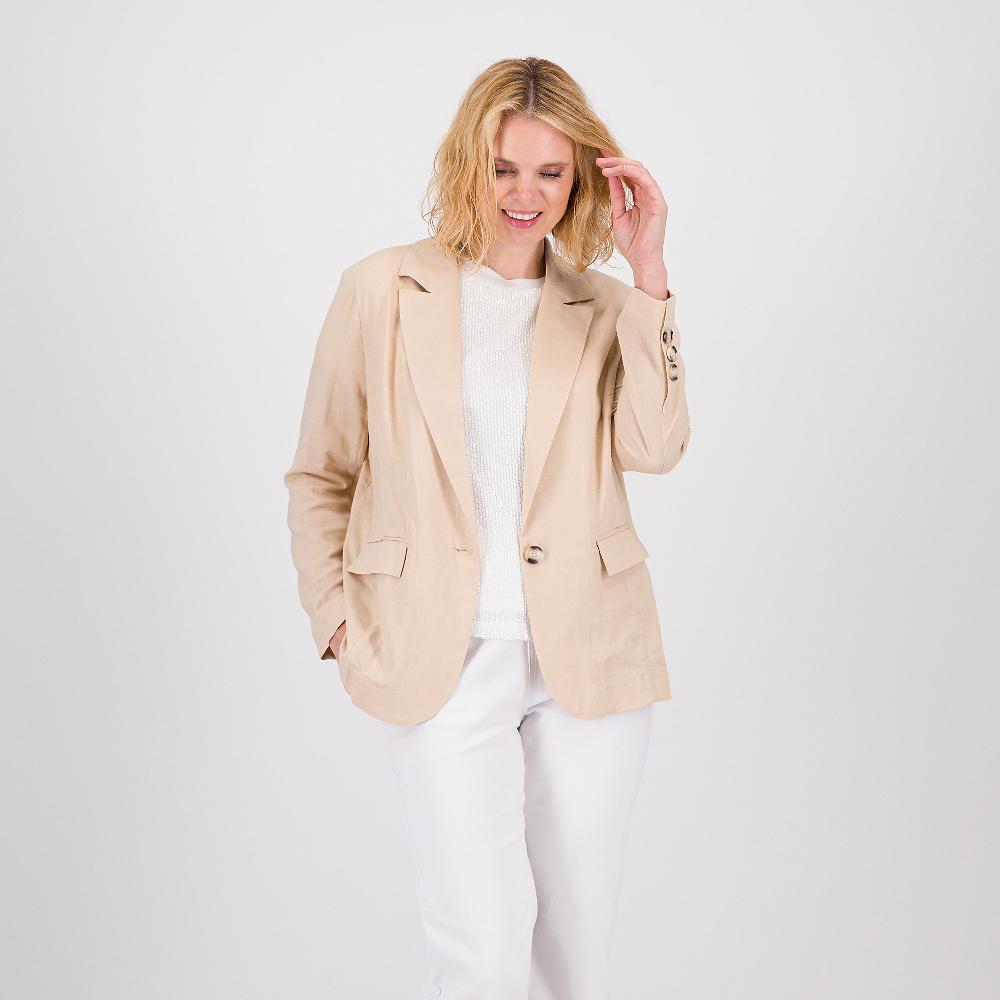 QVC PARKER & ROWE Giacca In Tela Di Lino E Viscosa Collo Rever