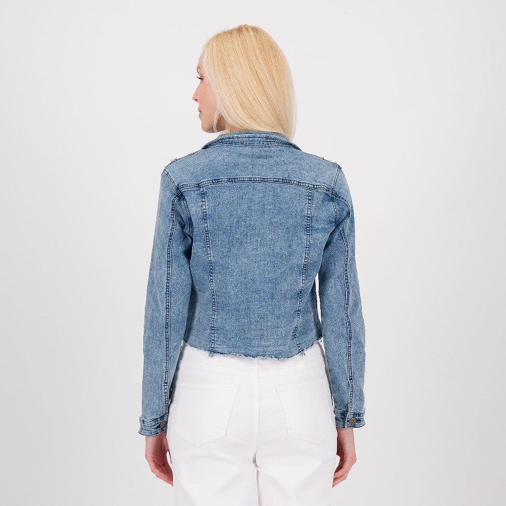 QVC PARKER & ROWE Giubbino Di Jeans Con Borchiette Applicate
