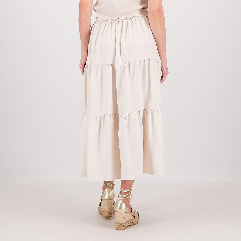 QVC PARKER & ROWE Gonna Midi A Balze In Misto Viscosa Con Cintura Da Annodare