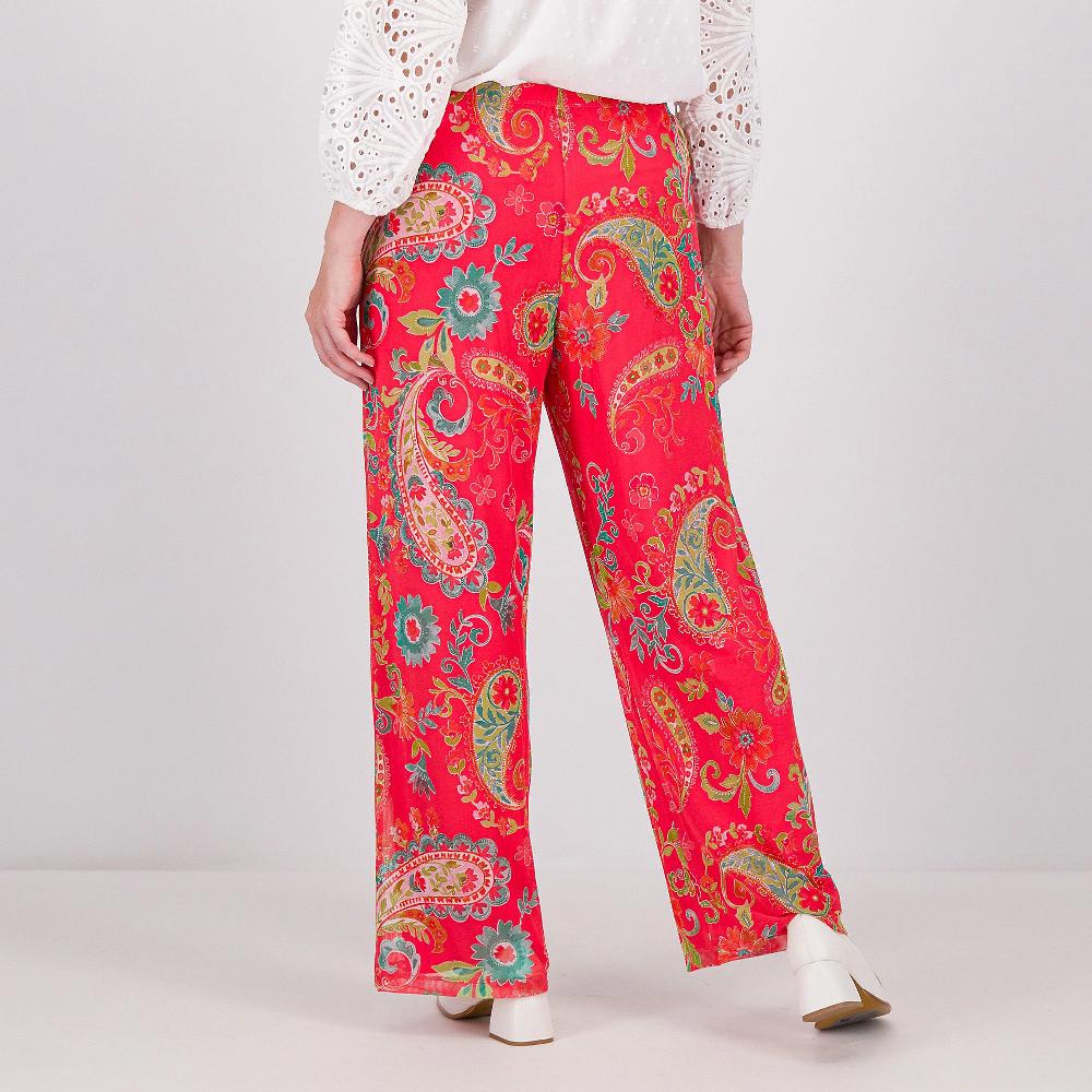 QVC PARKER & ROWE Pantaloni Doppiati Fantasia Con Gamba Ampia