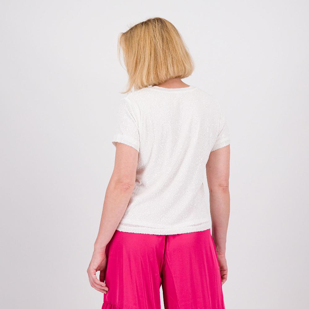 QVC PARKER & ROWE T-shirt Con Manica Corta E Paillettes