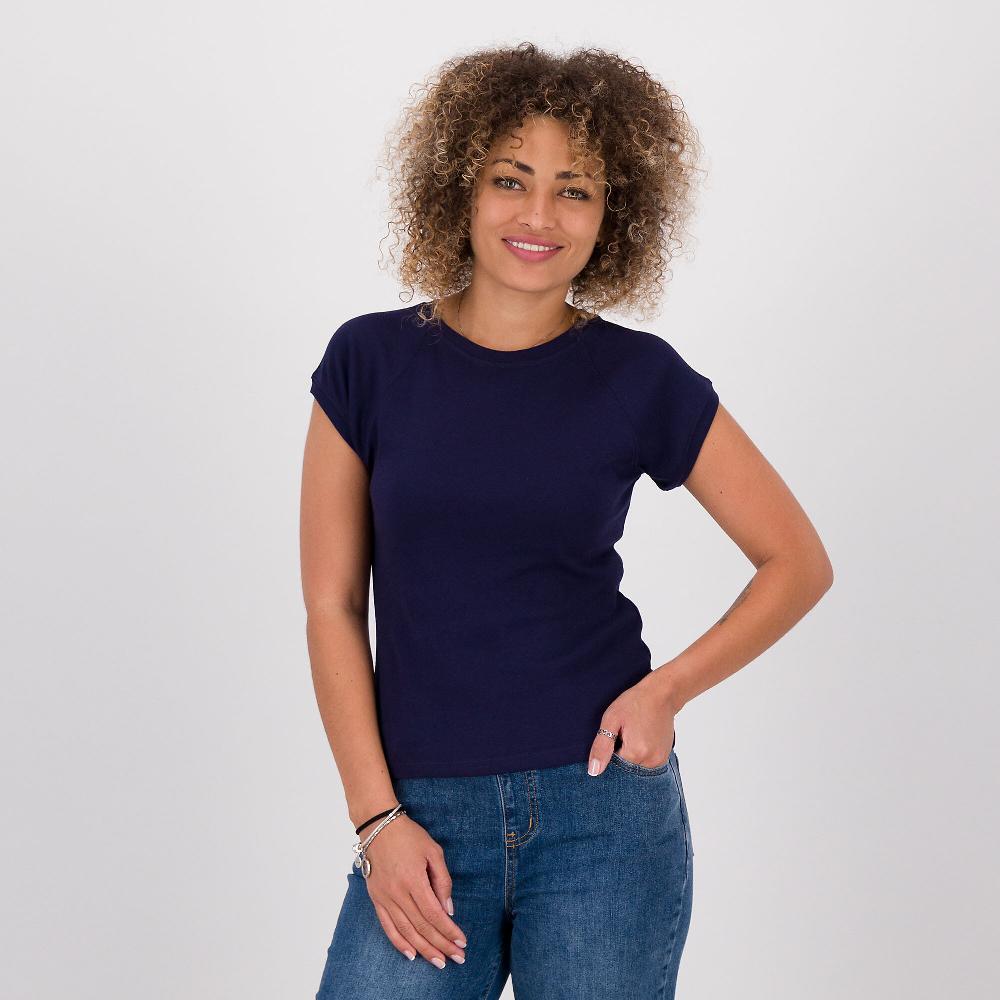 QVC PARKER & ROWE T-Shirt girocollo con maniche corte ad aletta