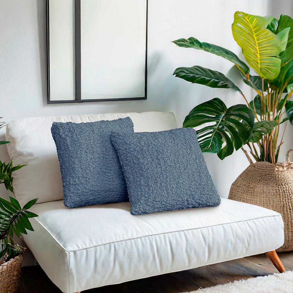 QVC Paulato by Ga.i.co Set 2 copricuscini Annabella tinto filo goffrato