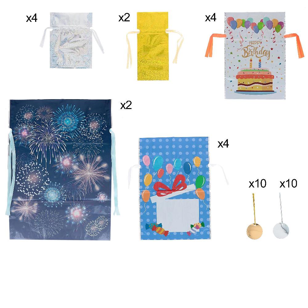 QVC Perfect Present Kit per pacchetti regalo: 16 sacchetti e 20 decori