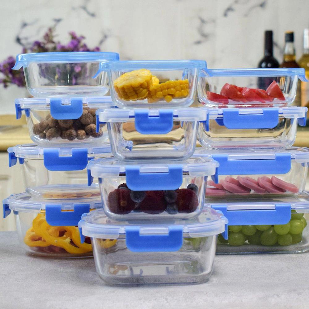 QVC Pie Lock 12 contenitori per alimenti in vetro borosilicato