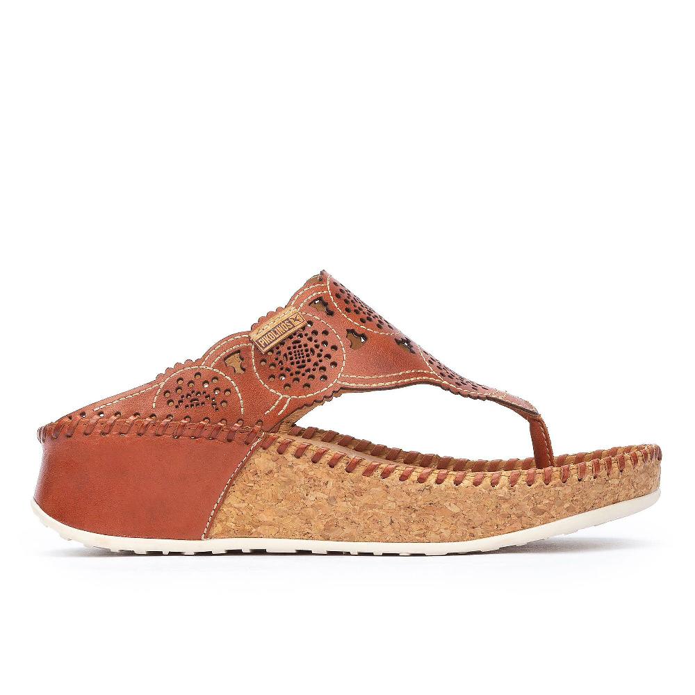 QVC Pikolinos Infradito In Pelle Traforata Con Zeppa
