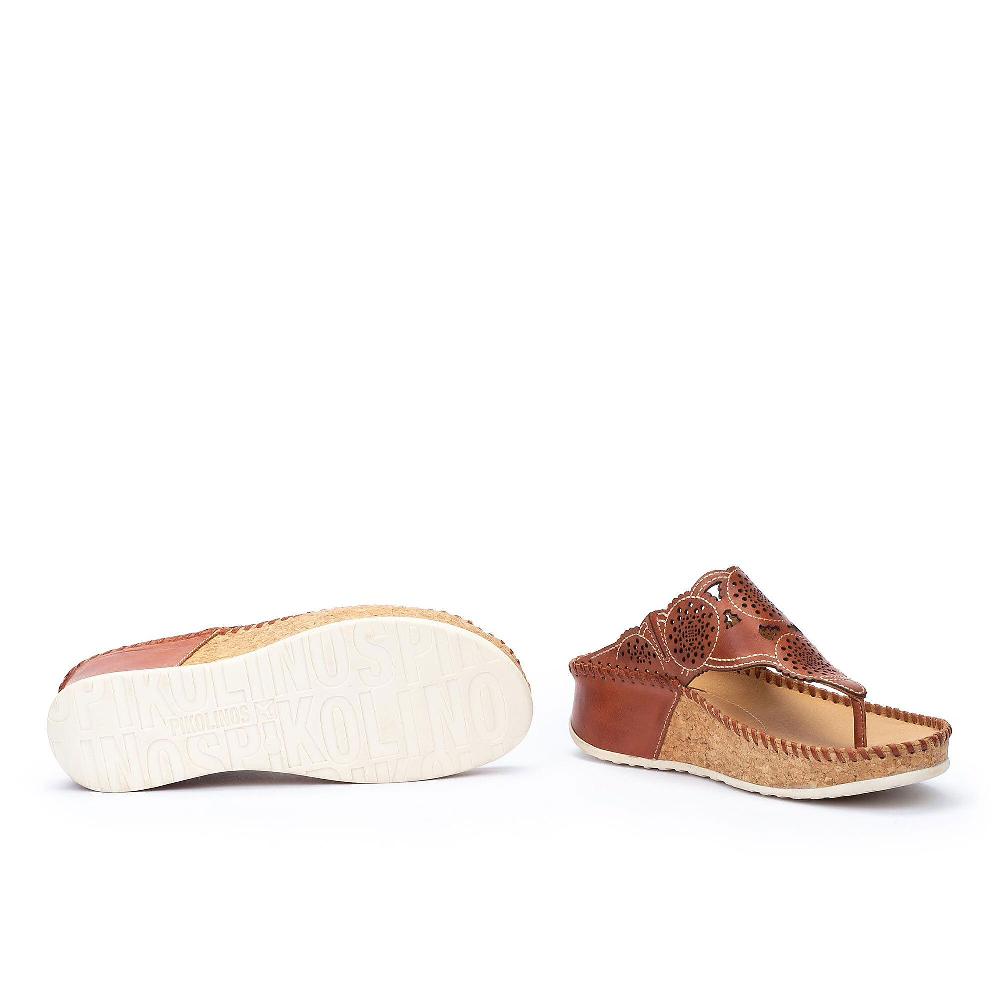 QVC Pikolinos Infradito In Pelle Traforata Con Zeppa