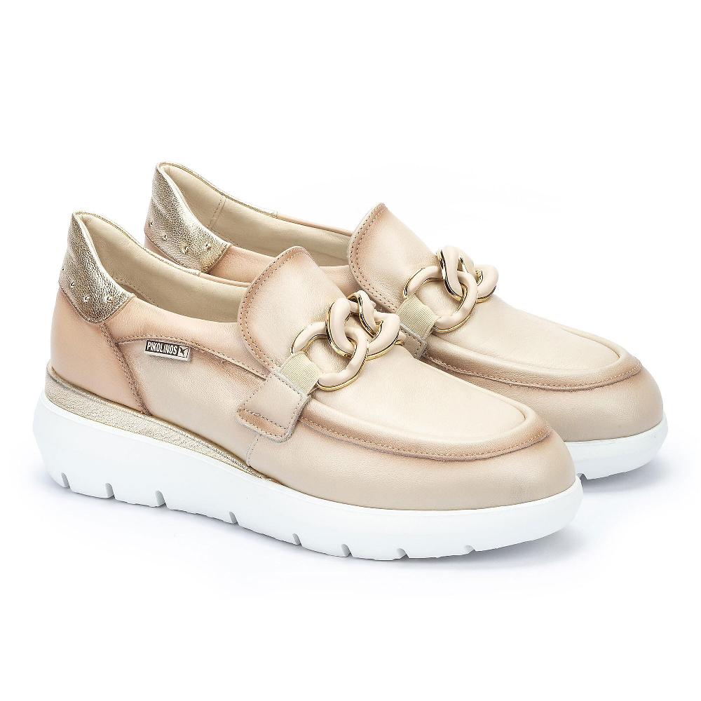 QVC Pikolinos Mocassini in pelle con catena decorativa e soletta Memory Foam
