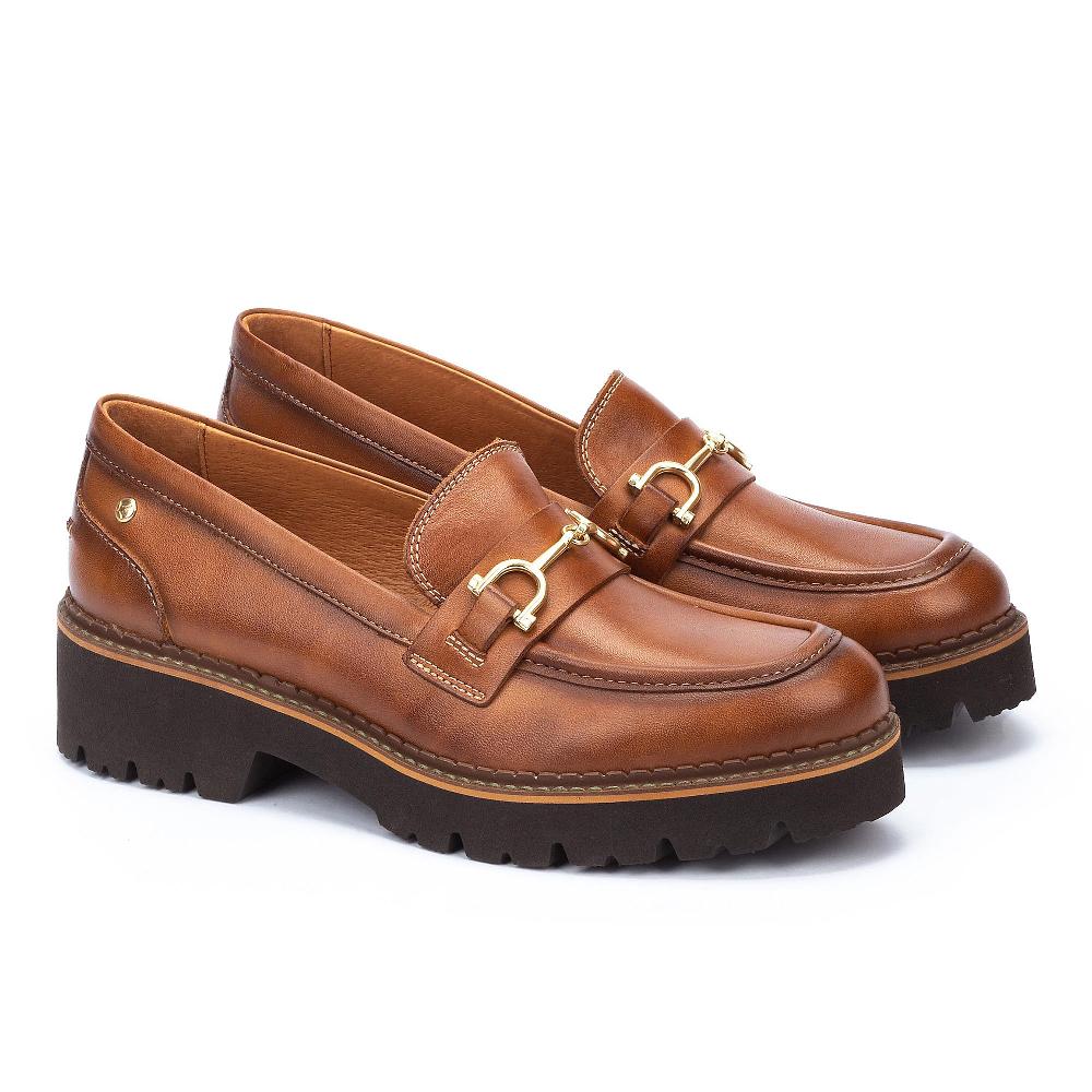 QVC Pikolinos Mocassini in pelle con tacco 4cm e suola carrarmato