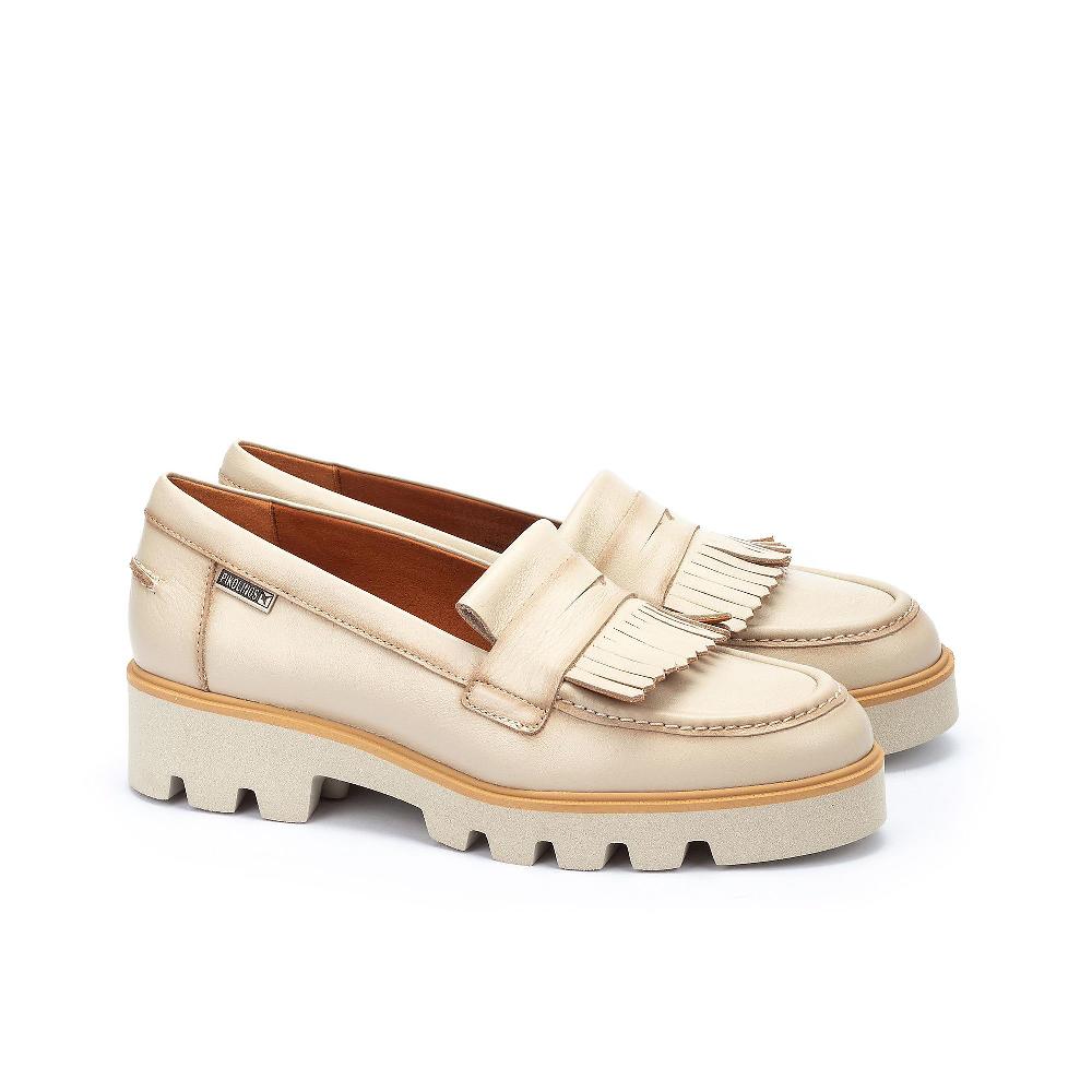 QVC Pikolinos Mocassino in pelle con frange e suola chunky