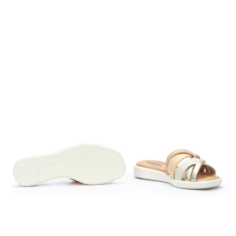 QVC Pikolinos Sabot In Pelle Con Fascette Multicolore Zeppa 3cm