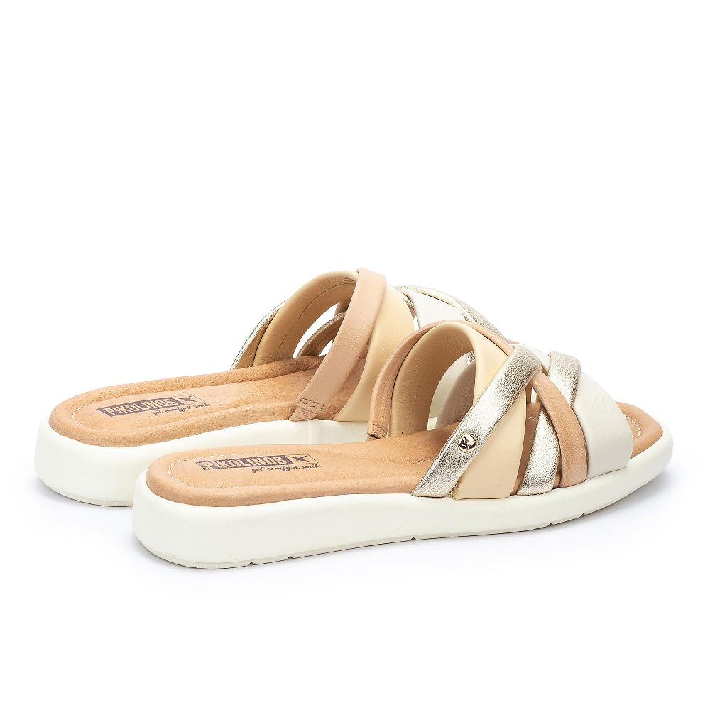 QVC Pikolinos Sabot In Pelle Con Fascette Multicolore Zeppa 3cm