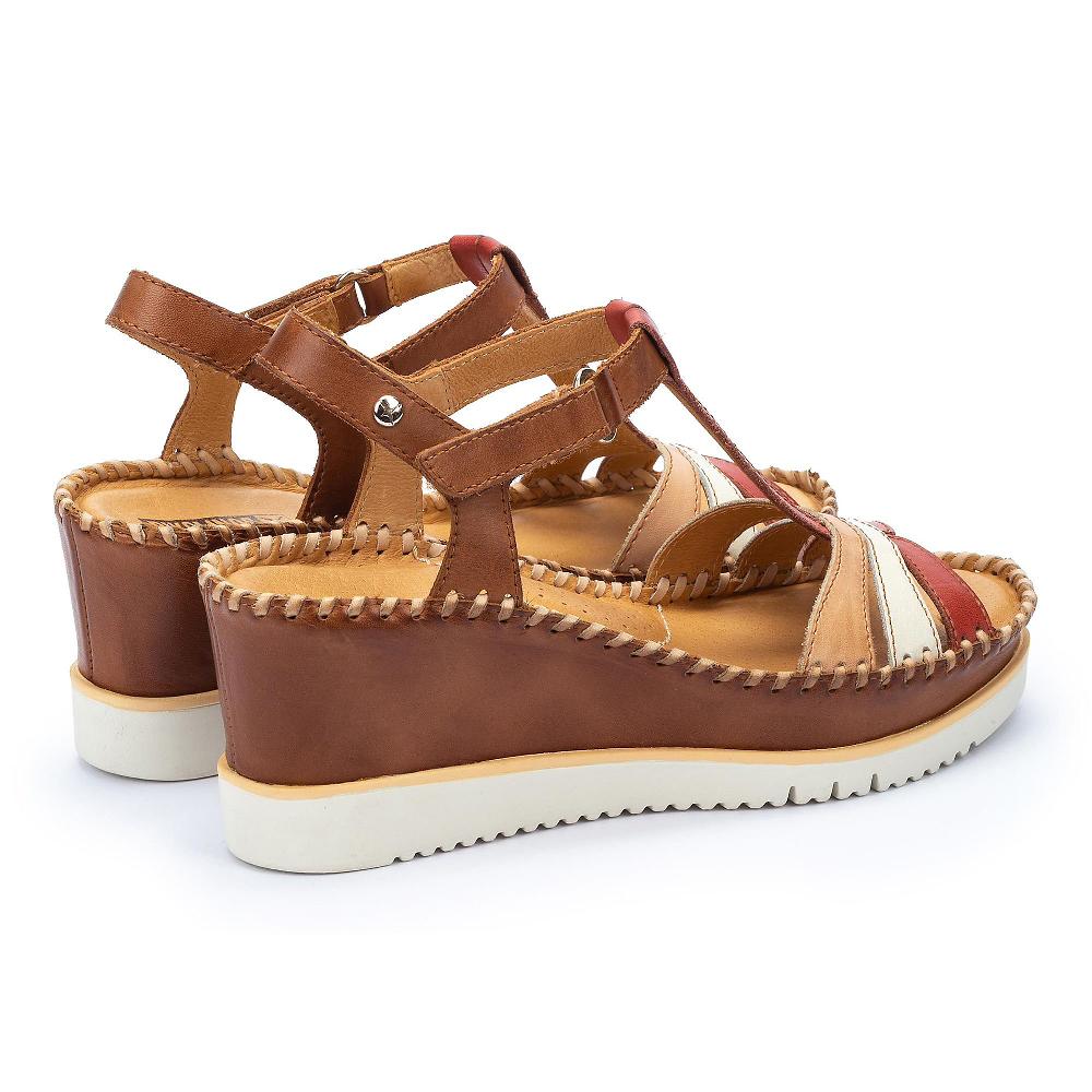 QVC Pikolinos Sandali A T In Pelle Chiusura Con Velcro Zeppa 7cm