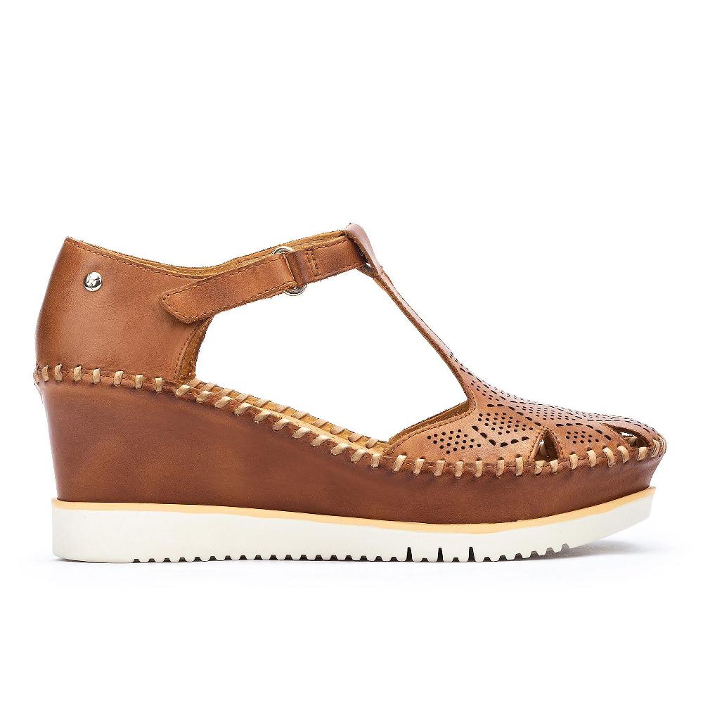 QVC Pikolinos Sandali A T In Pelle Traforati Con Zeppa 7 Cm