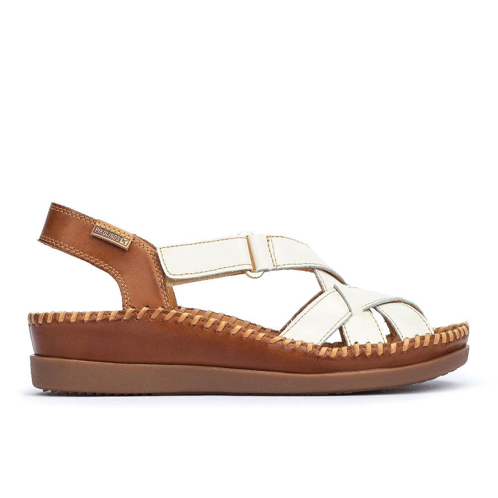 QVC Pikolinos Sandali In Pelle A Fasce Incrociate Con Velcro