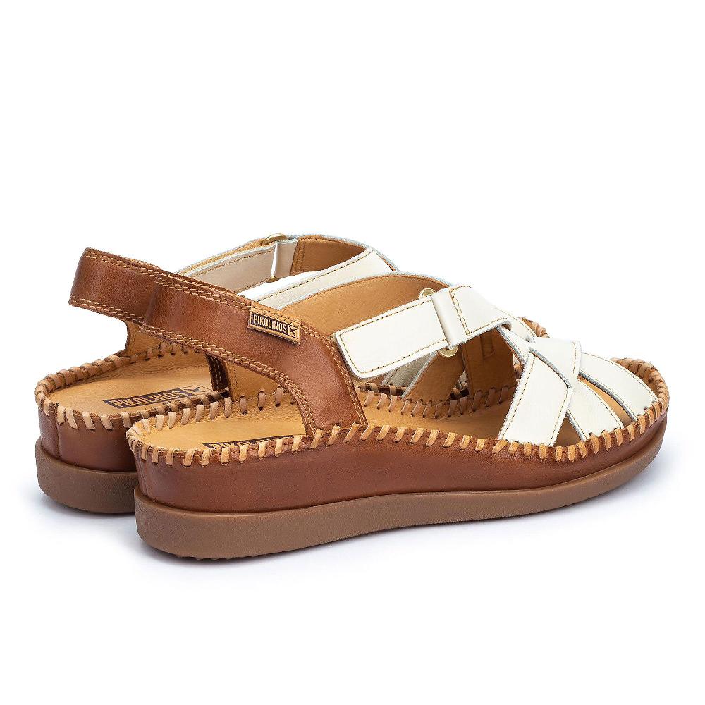 QVC Pikolinos Sandali In Pelle A Fasce Incrociate Con Velcro