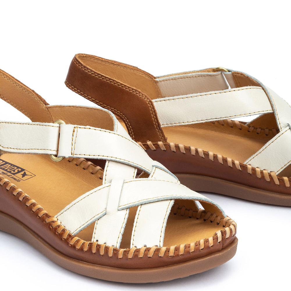 QVC Pikolinos Sandali In Pelle A Fasce Incrociate Con Velcro