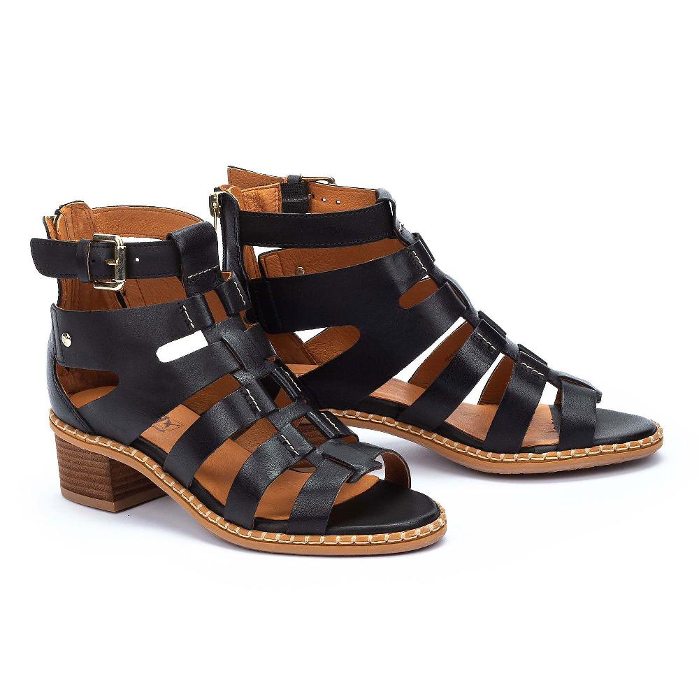 QVC Pikolinos Sandali In Pelle Con Chiusura Alla Caviglia E Tacco 5 Cm