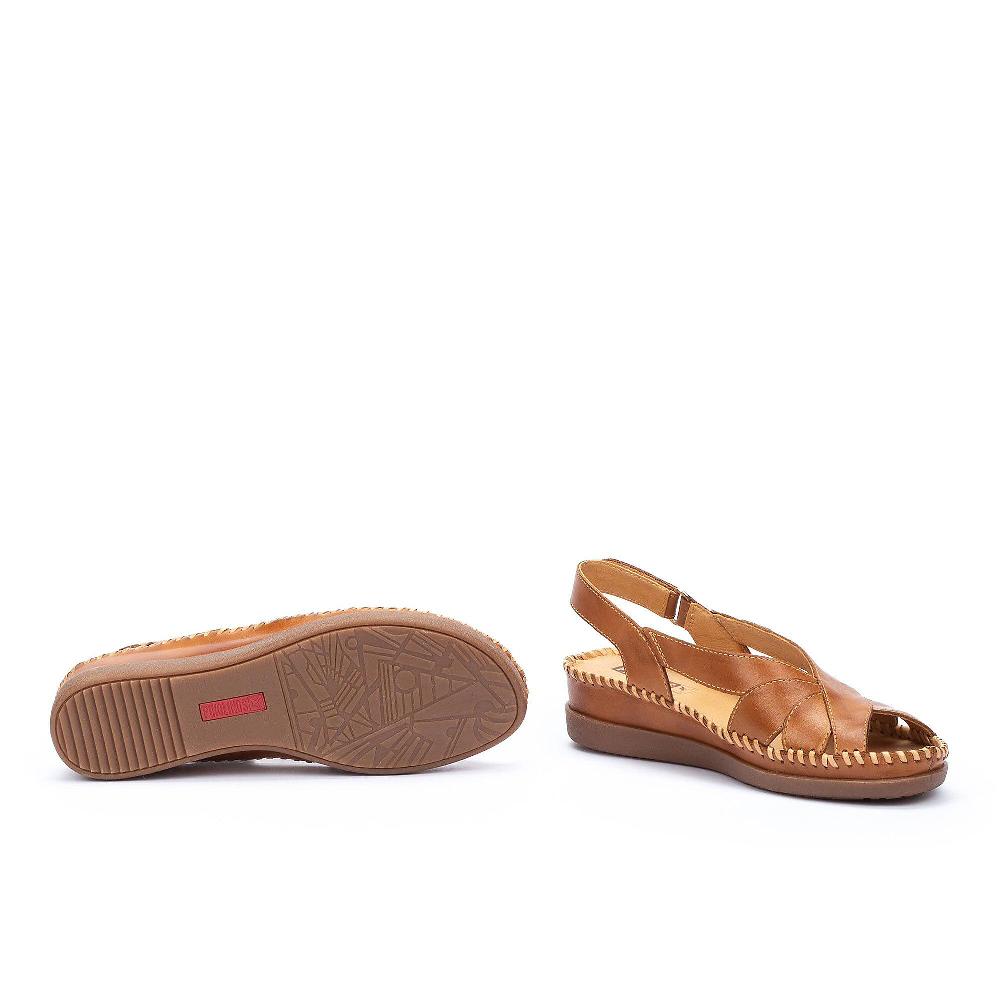QVC Pikolinos Sandali In Pelle Con Fasce Incrociate E Suola 4 Cm