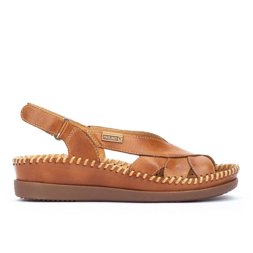 QVC Pikolinos Sandali In Pelle Con Fasce Incrociate E Suola 4 Cm