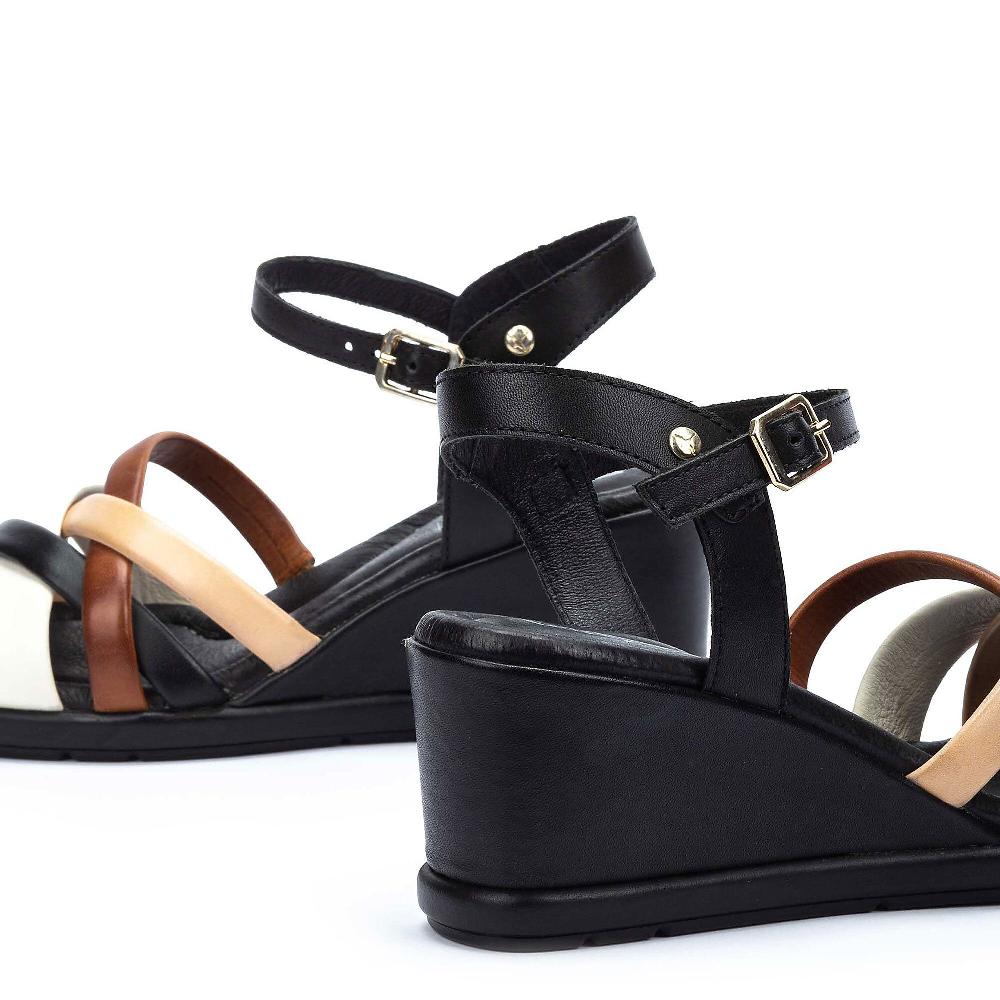 QVC Pikolinos Sandali In Pelle Con Fascette E Zeppa 7 Cm