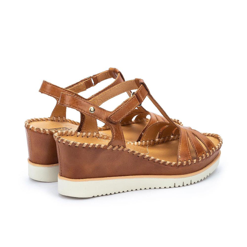 QVC Pikolinos Sandali In Pelle Con Soletta Imbottita E Zeppa 7 Cm