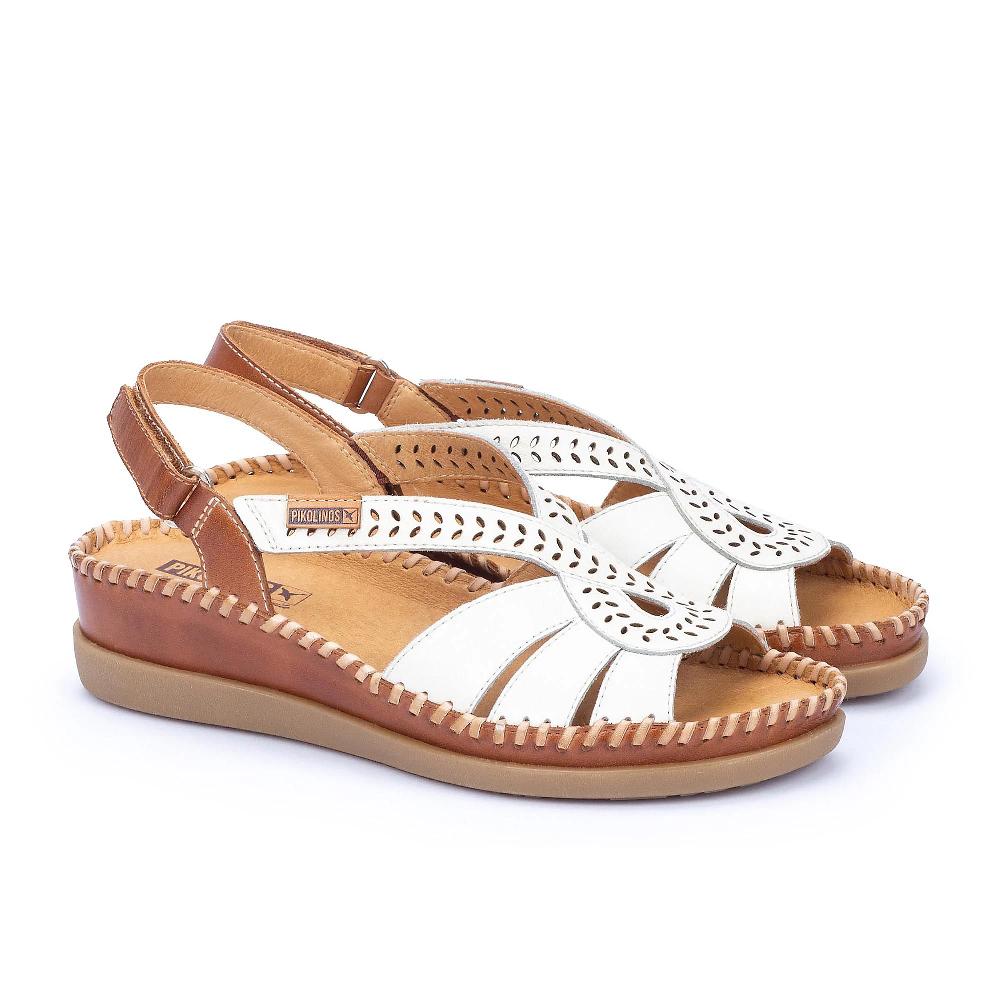 QVC Pikolinos Sandali in pelle con tomaia traforata e zeppa 3 5 cm