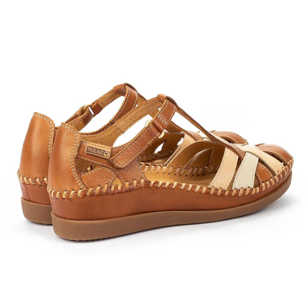 QVC Pikolinos Sandalo A T In Pelle Con Cuciture A Visto E Cinturino