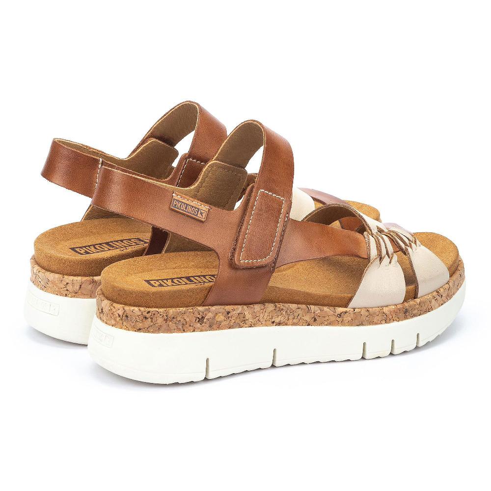 QVC Pikolinos Sandalo In Pelle Con Design Asimmetrico E Zeppa