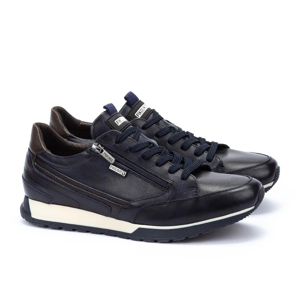 QVC Pikolinos Sneaker da uomo in pelle con zip laterale e MemoryFoam