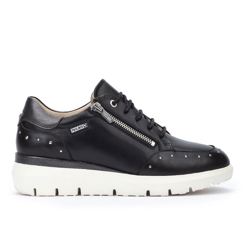 QVC Pikolinos Sneaker In Pelle Con Borchie E Zip Suola 4 5 Cm