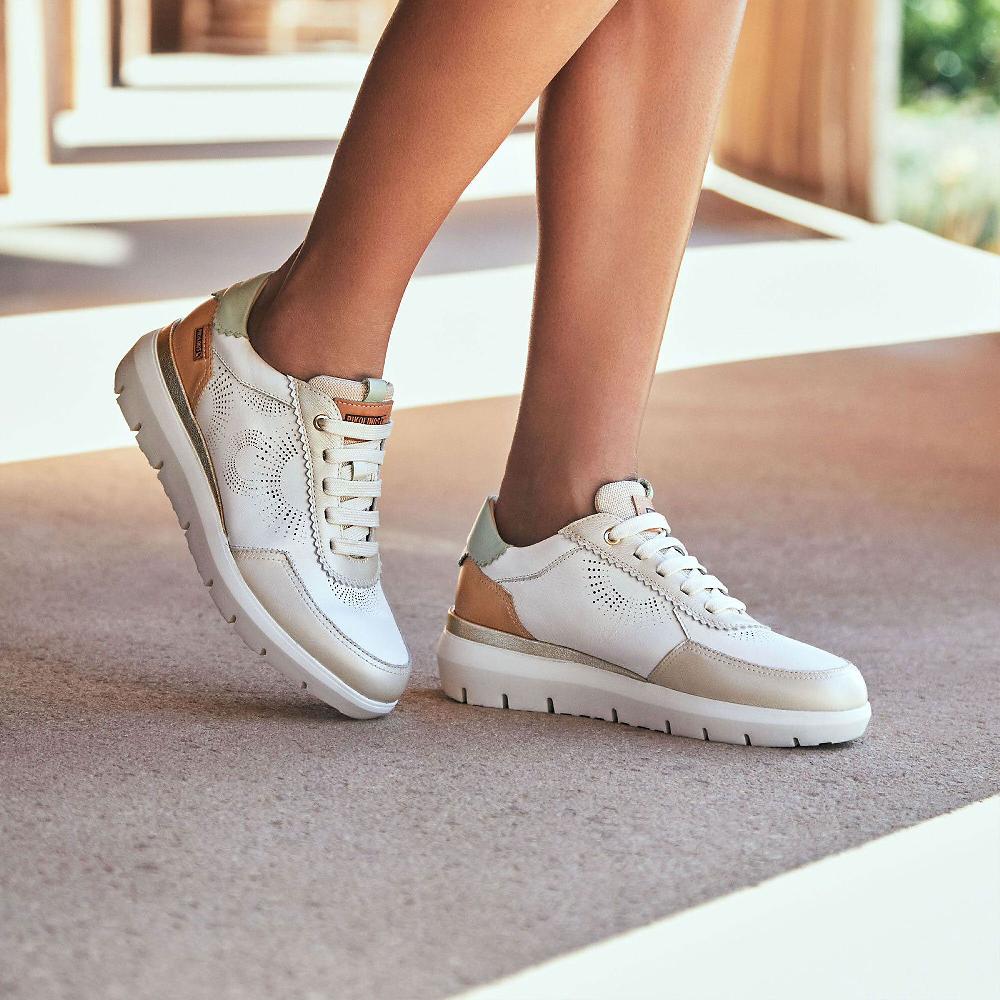 QVC Pikolinos Sneaker Traforata Con Lacci Fantasia Zeppa 5cm