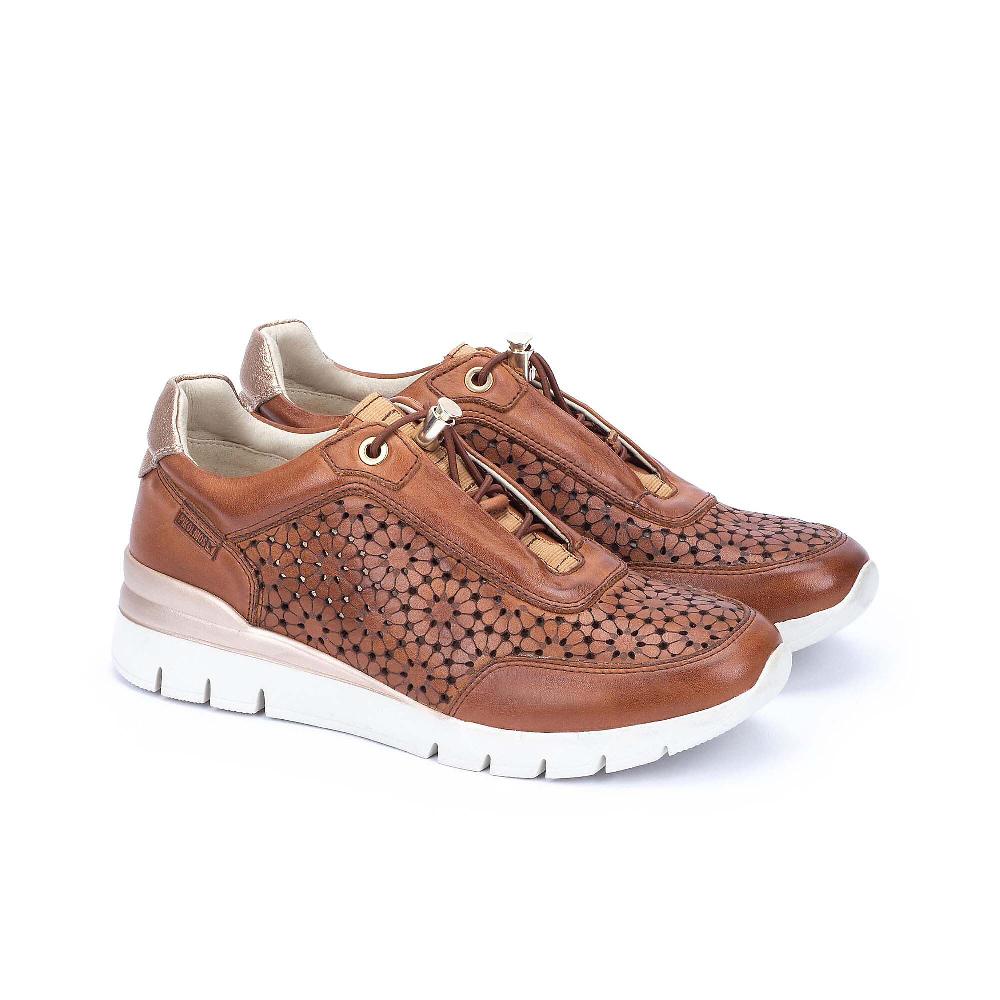 QVC Pikolinos Sneakers in pelle con lacci elastici e suola 3 cm